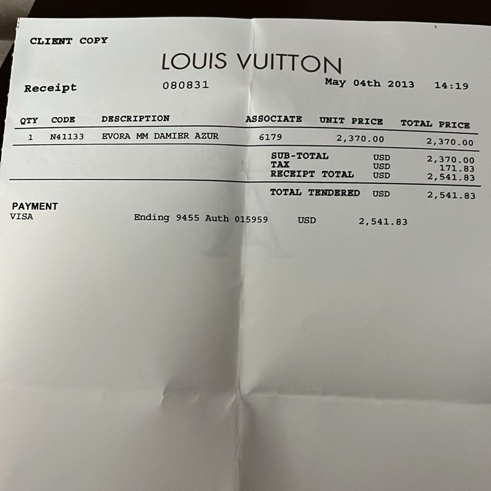 Louis Vuitton Evora MM Damier Azur Canvas Bag - Picture 4 of 4